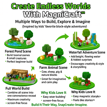 MagniCraft™ Magnetic Building Blocks – Snap, Build & Create Their World
